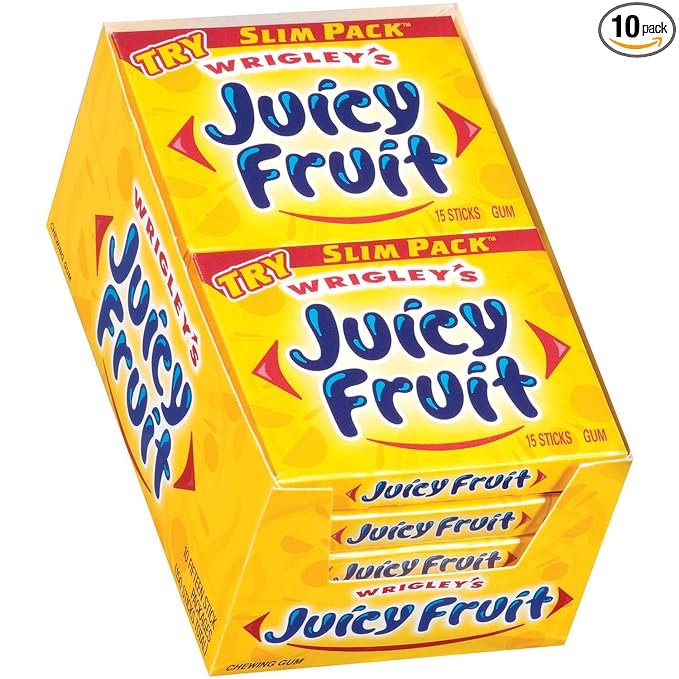 Wrigley Juicy Fruit Slim Pack 15 Stick 10ct